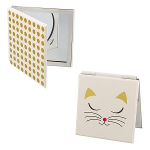 PYLONES MIROIR DE POCHE<br>CHAT Blanc 