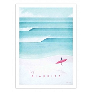 AFFICHE 30X40 HUITRES POSTER SURF BIARRITZ HENRY RIVERS