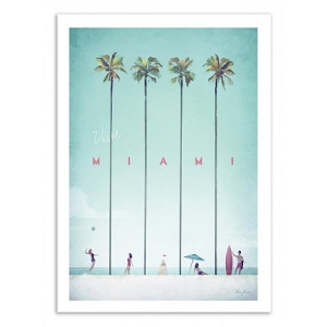 WALL EDITION POSTER VISIT MIAMI HENRY RIVERS<br>