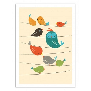 WALL EDITION POSTER COLORFULL BIRDS<br>