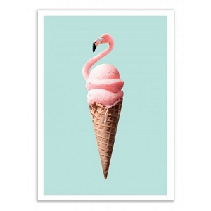 WALL EDITION POSTER FLAMINGO CONE<br>