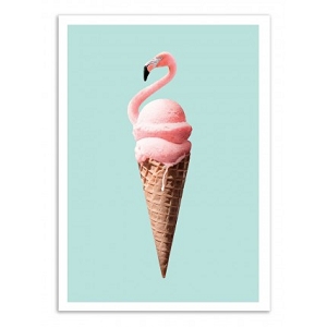 WALL EDITION POSTER FLAMINGO CONE<br>