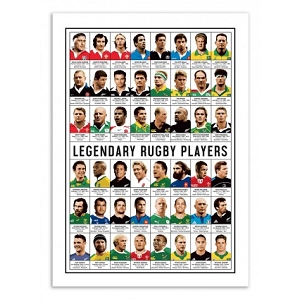 WALL EDITION POSTER LEGENDARY RUGBY PLAYERS<br>