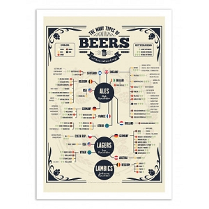 WALL EDITION POSTER BEER TYPES<br>