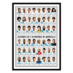  POSTER LEGENDES OLYMPIQUE MARSEILLE