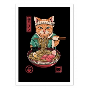 WALL EDITION POSTER NEKO RAMEN CAT<br>