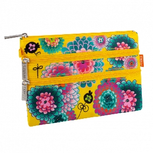 PYLONES ZIP POUCH POCHETTE 3 ZIP<br>dahlia