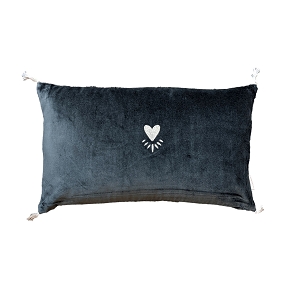 BONCOEURS HOUSSE COUSSIN 30*50 VELOURS COEURS<br>