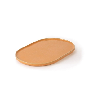 HK LIVING GALLERY CERAMICS OVAL PLATE PEACH<br>.