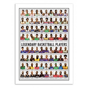 POSTER MOON POSTER LEGENDARY BASKETBALL PLAYERS GM