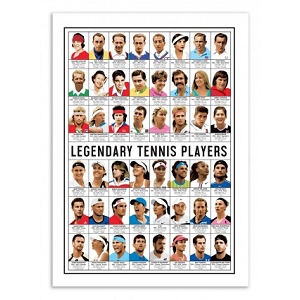 WALL EDITION POSTER LEGENDARY TENNIS PLAYERS<br>