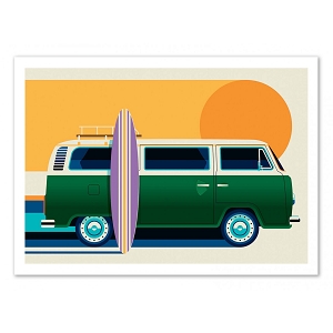 WALL EDITION POSTER VINTAGE CAMPING VAN<br>