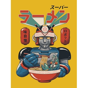 MIROIR DE POCHE POSTER RAMEN ROBOT