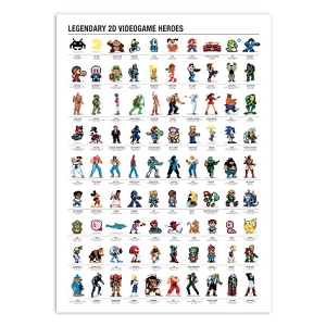 WALL EDITION POSTER LEGENDARY 2D VIDEOGAME HEROES<br>.
