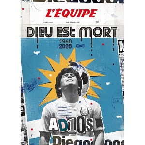 KUBBICK AFFICHE MARADONA  L EQUIPE<br>.