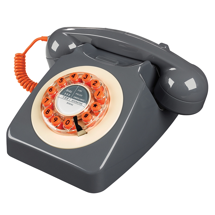 Wild and wolf telephone retro classic p gris