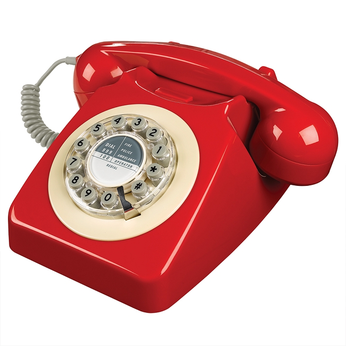 Wild and wolf telephone retro classic p rouge