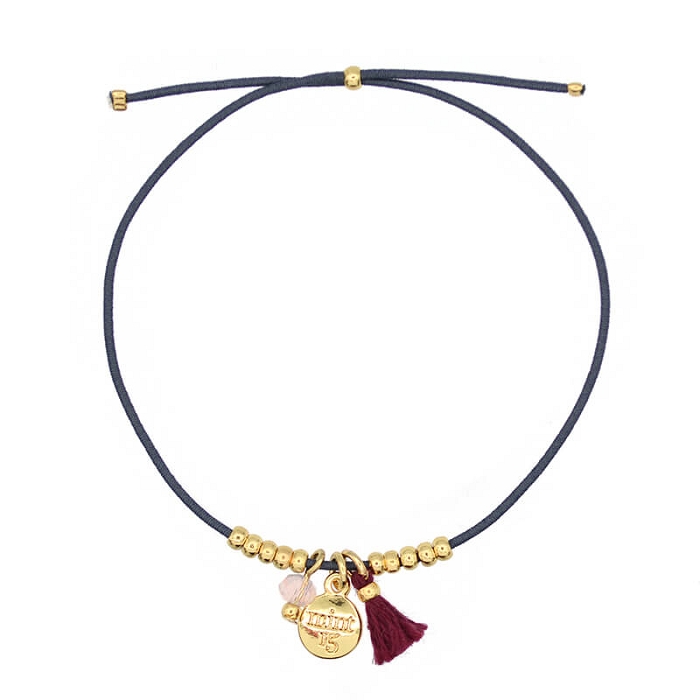 Mint15 bracelet little tassel anthracite