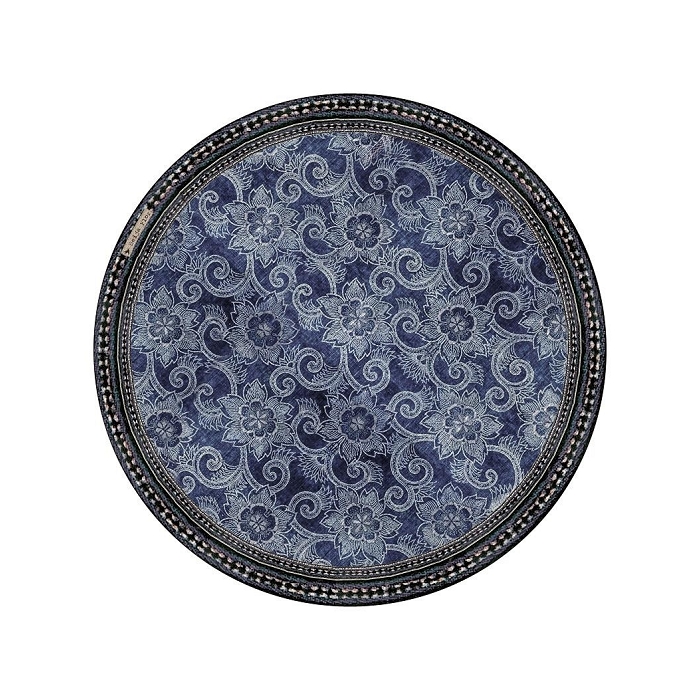 Beija flor set table rond bohemian garden indigo fl