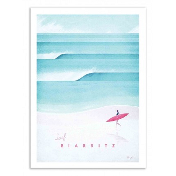 Wall edition poster surf biarritz henry rivers 