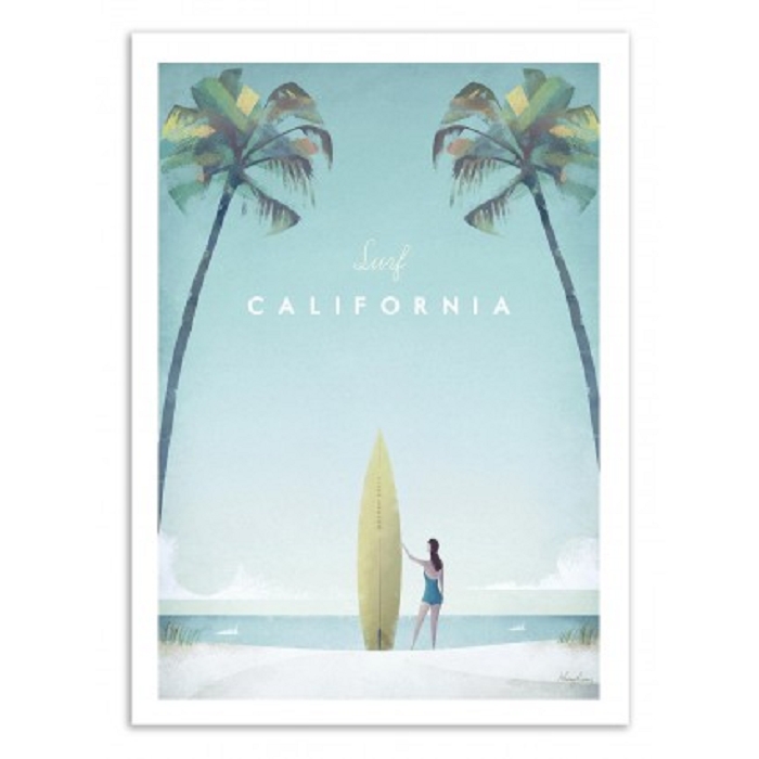 Wall edition poster surf california 