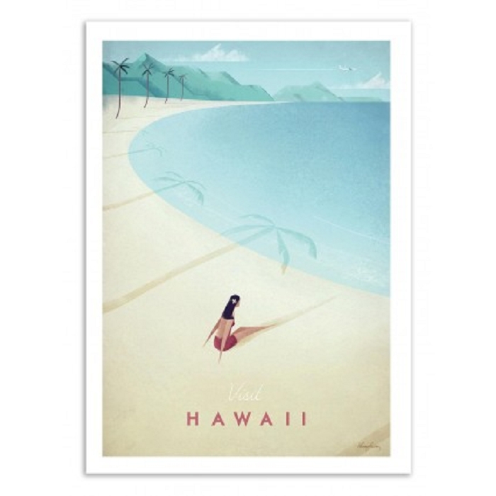 Wall edition poster visit hawaii henry rivers 
