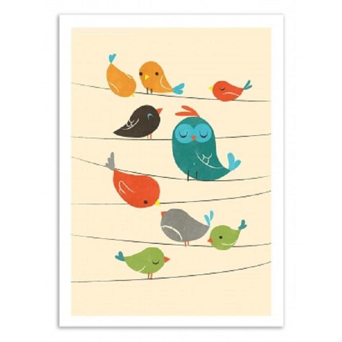 Wall edition poster colorfull birds 