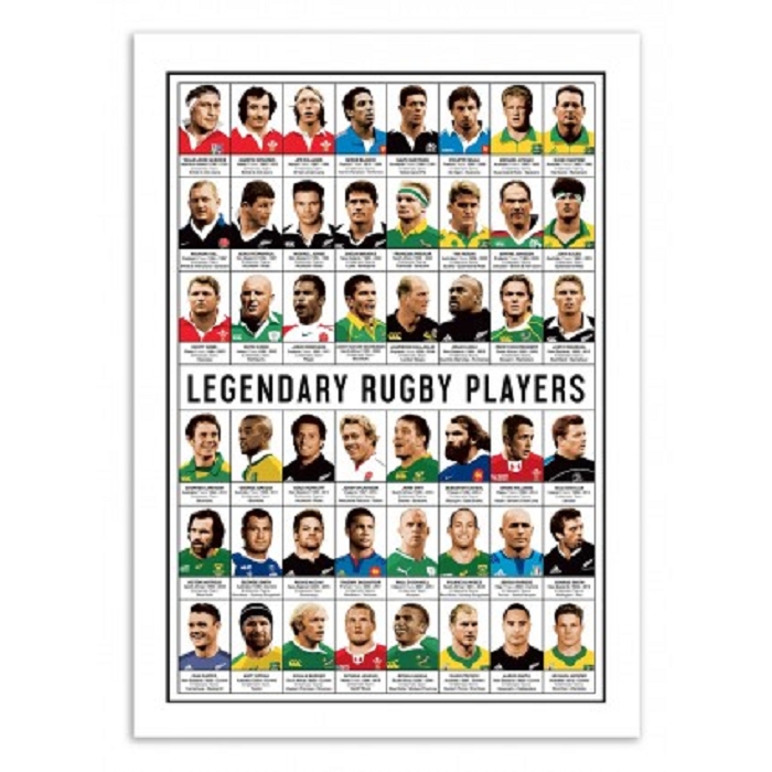 Wall edition poster legendary rugby players 