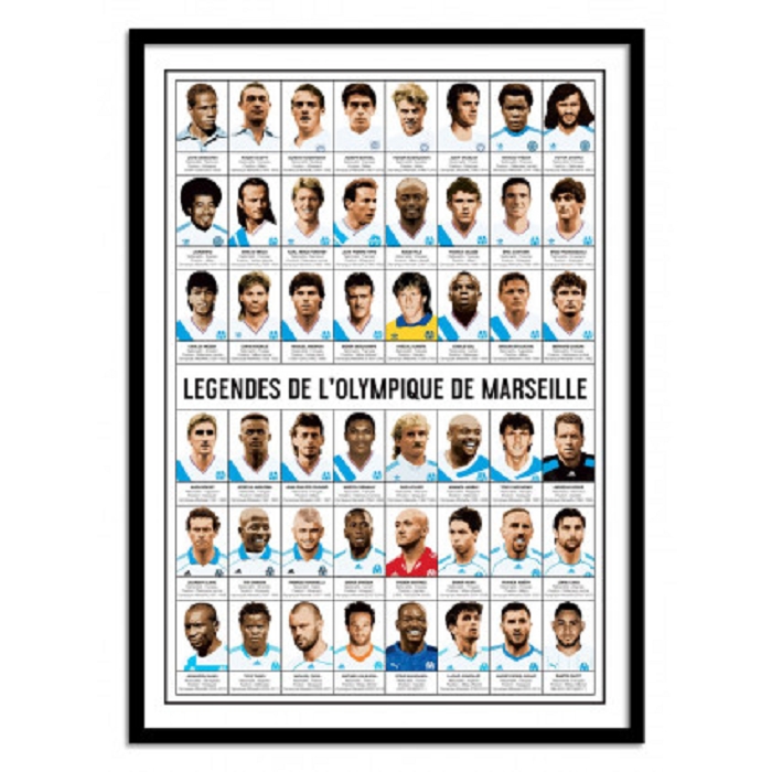 Wall edition poster legendes olympique marseille 