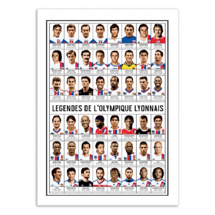 Wall edition poster legendes olympiques lyonnais 