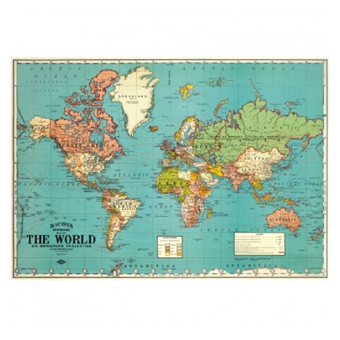 Letterbox affiche carte du monde 