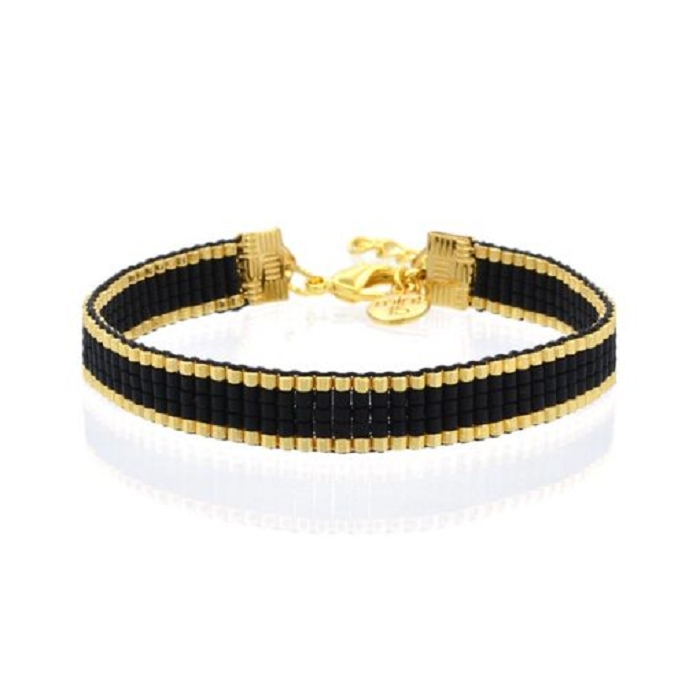 Mint15 bracelet beaded simplicity noir
