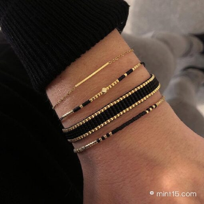Mint15 bracelet beaded simplicity noir2841602_2