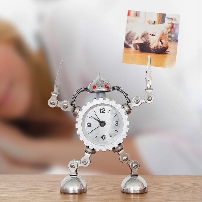 Pylones robotclock reveil robot argent2855403_2