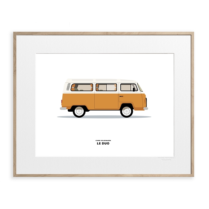 Image republic poster duo combi vw orange