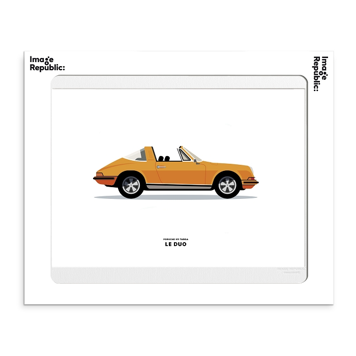 Image republic poster duo porsche 911 targa orange2866501_2