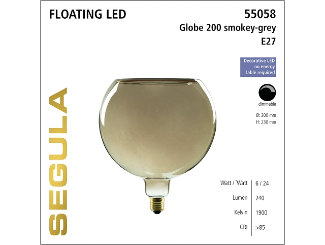 Segula quality leds bvb led floating globe 200 smokey grey 6 watt 2879001_4