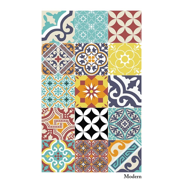 Beija flor tapis tiles large run 60*180 eclectic colorful