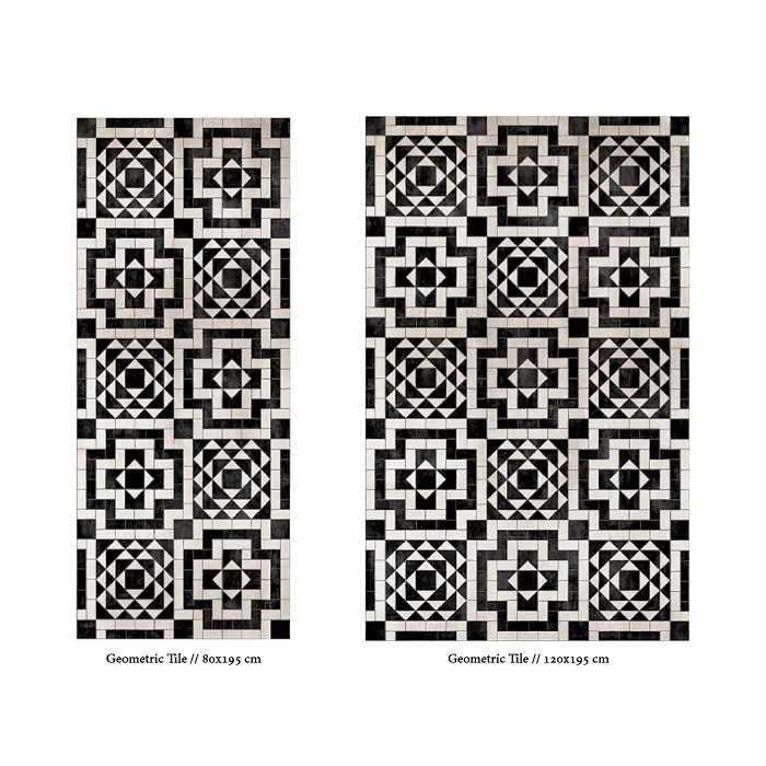 Beija flor tapis tiles large ro 140*220 geometric
