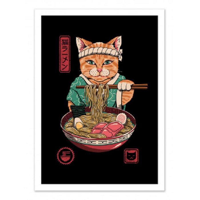 Wall edition poster neko ramen cat 