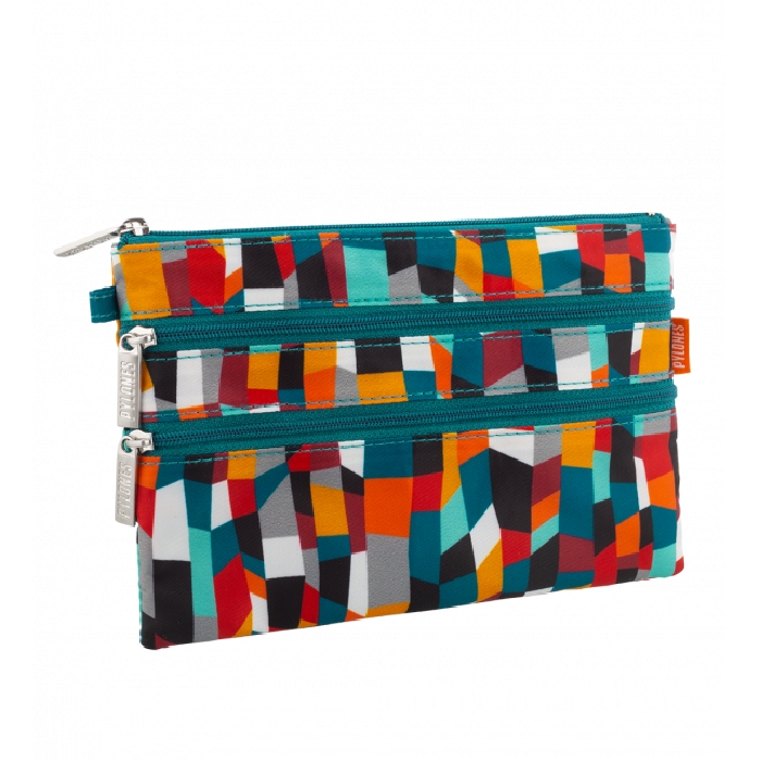 Pylones zip pouch pochette 3 zip accordeon