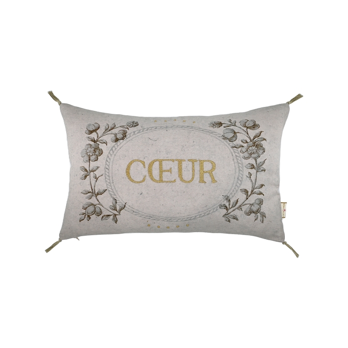 Boncoeurs housse coussin 30*50 enluminure coeur 