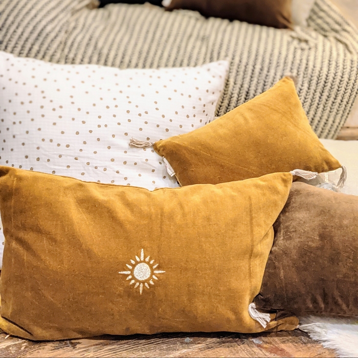 Boncoeurs housse coussin 30*50 velours soleil 3066201_2