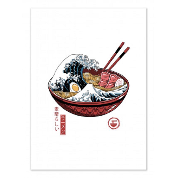 Wall edition poster great ramen wave white 