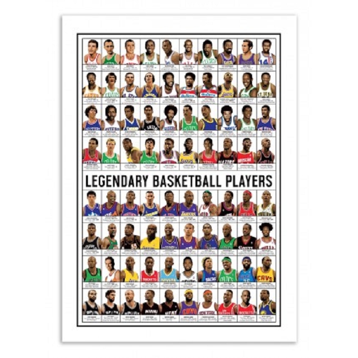 Wall edition poster legendary basketball players gm 