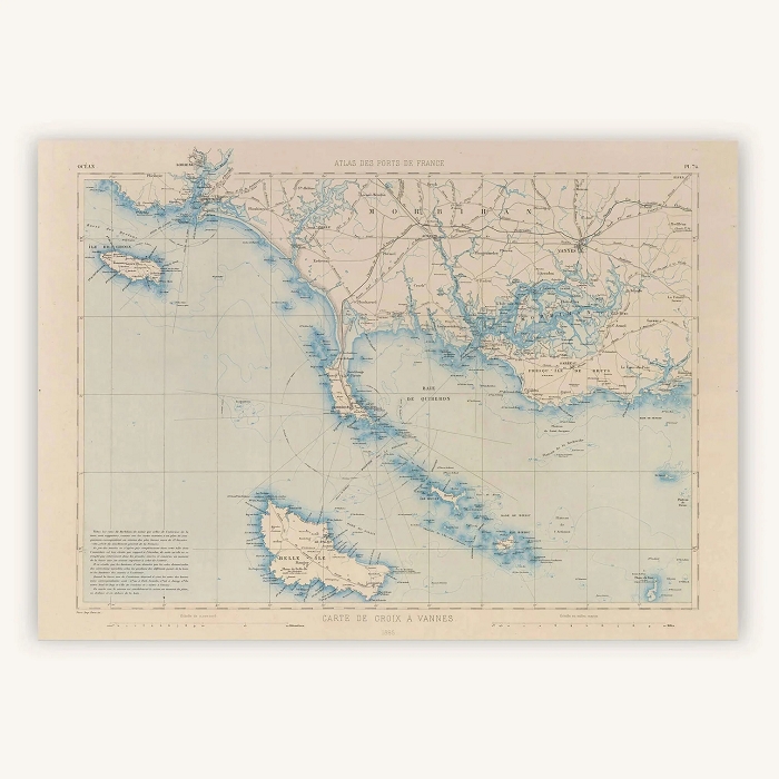 Cartopolo bazeek carte groix morbihan vannes 1898 50x70 