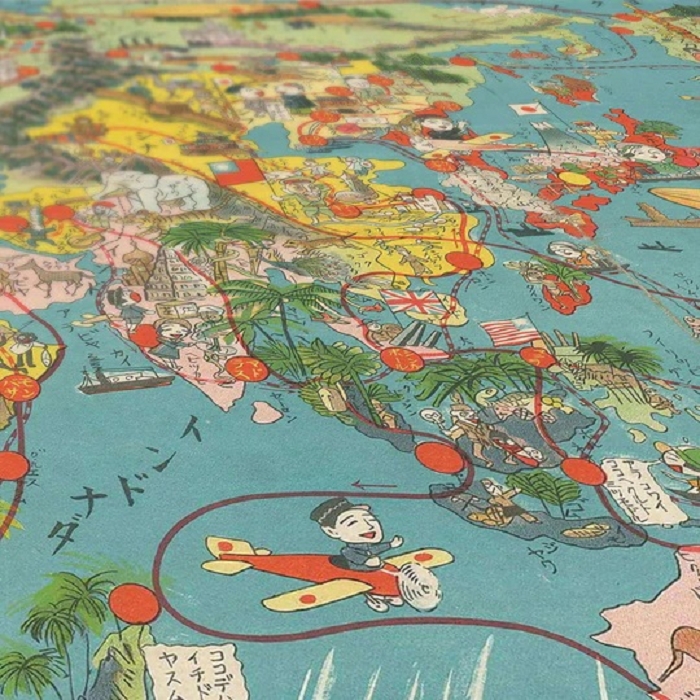 Cartopolo bazeek carte mappemonde japonnaise 1930 50x70 5054501_2