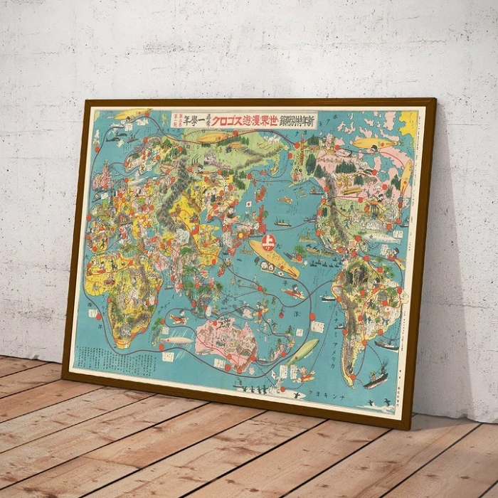 Cartopolo bazeek carte mappemonde japonnaise 1930 50x70 5054501_3